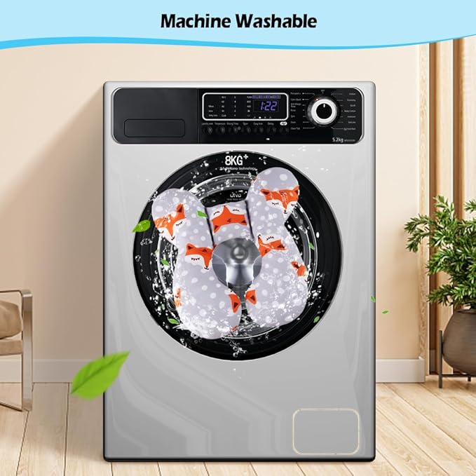 KAKIBLIN Baby Travel Pillow,Baby Neck Pillows for Car Seat,Upgraded Baby Head Pillow,Toddler Head and Neck Baby Support Pillow for Car Seat, Pushchair,Travel (Gray Fox)-CubbioJoy