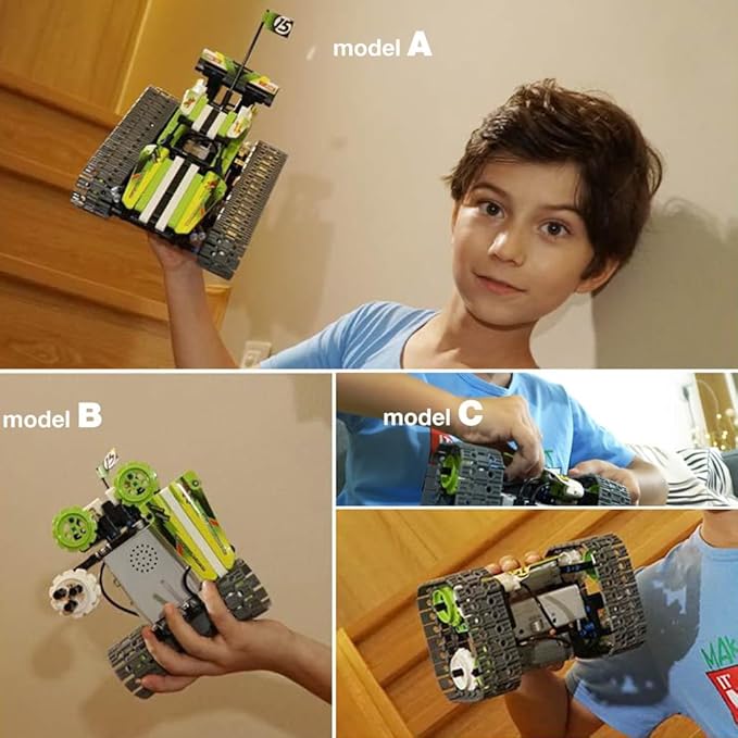 BIRANCO. Remote Control Tracked 3in1 Stunt Racer Building Kit - RC Car STEM Construction Toy, Gift Idea for Kids, Boys and Girls Ages 8-12 Year Old (353 Pcs)-CubbioJoy