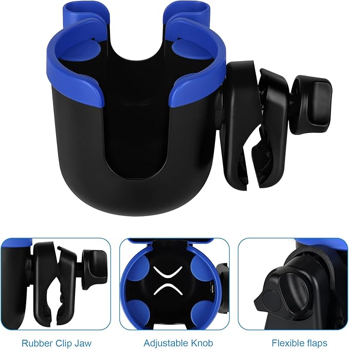 Accmor Stroller Cup Holder with Phone Holder, Bike Cup Holder, Universal Cup Holder for Uppababy Nuna Doona Strollers, 2-in-1 Cup Phone Holder for Stroller, Bike, Wheelchair, Walker, Scooter-CubbioJoy