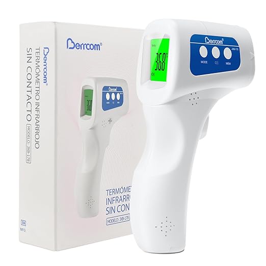 Berrcom Non Contact Forehead Thermometer Digital No-Touch Infrared Thermometers 3 in 1 for Adults and Kids Fever Check Thermometer Temperature Gun for Baby(Included 2X AAA Batteries)-CubbioJoy