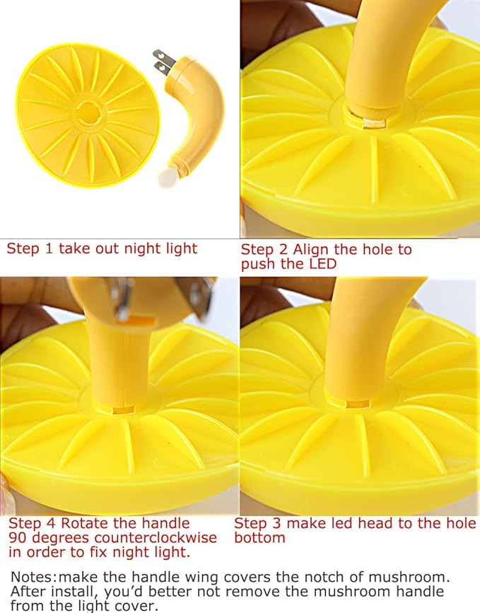 AUSAYE 5 Pack Sensor LED Night Lights Plug in Lamp Mushroom Light for Adults Kids NightLight Bedroom,Bathroom,Toilet,Hallway,Stairs,Kitchen,Basement Warm Yellow-CubbioJoy