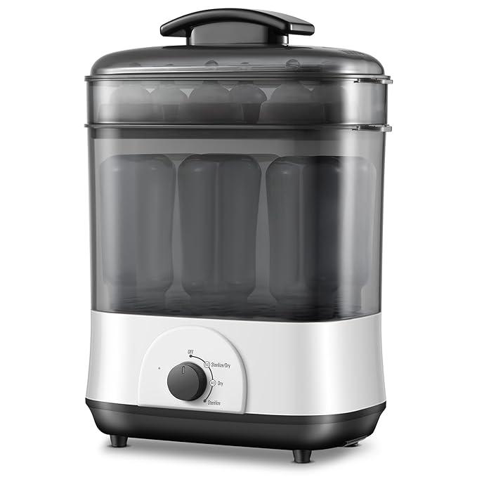 Baby Bottle Steamer, 3-in-1 Bottle Steamer and Dryer, Easy One-Dial Control Electric Steam Bottle Dryer for Baby Bottles, Baby Stuffs & Breast Pump Accessories-CubbioJoy