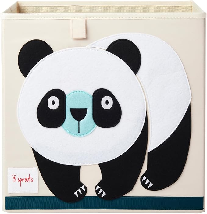 3 Sprouts Toy Storage Organizer: Toy Box Cube Organizer for Playroom, Nursery - Foldable Storage Bin - Panda-CubbioJoy