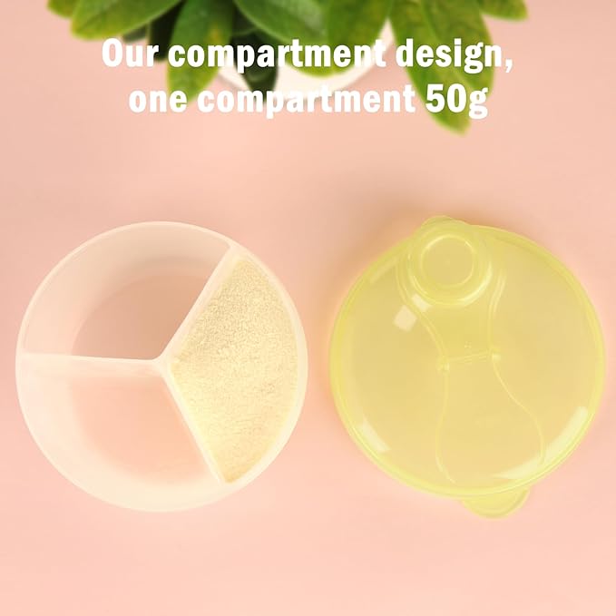 Accmor Baby Formula Dispenser On The Go, Formula Container to Go, Non-Spill Rotating Three-Compartment Formula Dispenser and Snack Storage Container for Infant Toddler Traveling-CubbioJoy