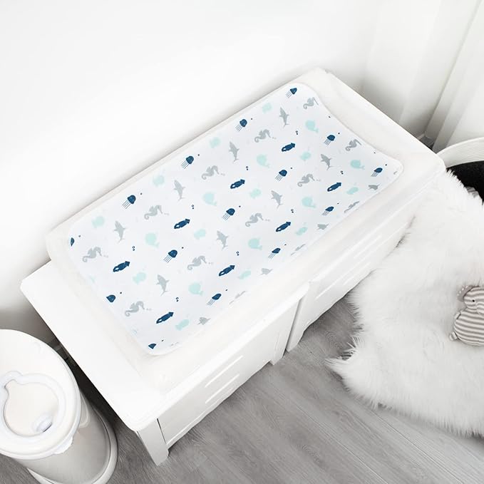 Changing Pad Liner Quilted Waterproof, Baby Changing Pad, Changing Table Pads, Anti Slip & Washable Baby Changing Mat, 27" x 14", 3 Pack-CubbioJoy