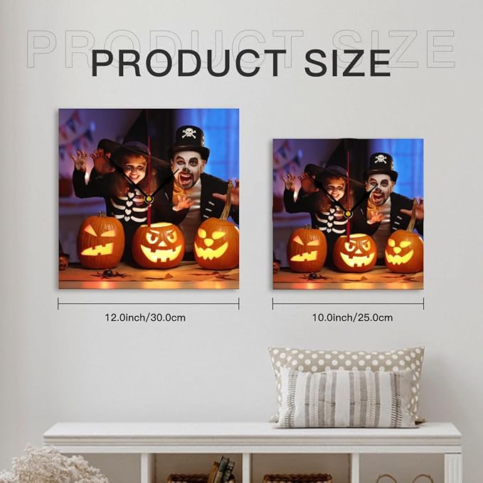 Custom Clocks for Walls Personalized Picture Hanging Time Clocks Silent Non Ticking Round Decoration for Kitchen Wedding Friend Family Lover-CubbioJoy