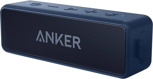 Anker Soundcore 2, 12W Dual-Driver, Portable Bluetooth Speakers for Daily Use, and Wireless, 24-Hour Playtime, IPX7 Water Resistant, Built in Mic, 66 ft Bluetooth Range- Navy Blue-CubbioJoy