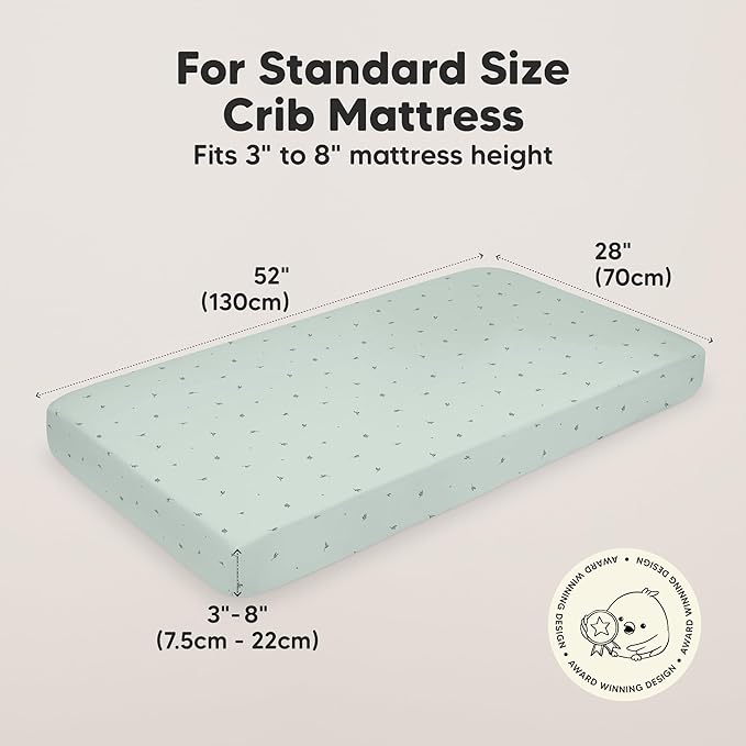 KeaBabies 2-Pack Organic Crib Sheets for Boys, Girls - 52x28 Fitted Crib Mattress Sheet Neutral, Breathable Jersey Cotton Cover for Baby Bed, Toddler Mattress, Soft & Cute Prints (Bunnies)-CubbioJoy