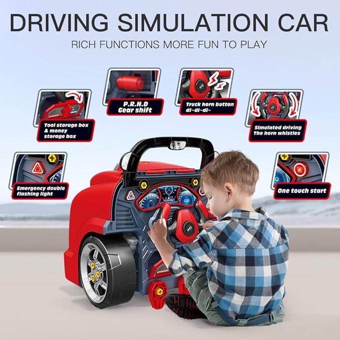 Interactive Truck Engine Toy with Removable Parts - Lights, Sounds, and Fun for Young Mechanics -Unleash their Creativity and Motor Skills with this Truck Engine Toy- Ideal Gift for 3-5-Year-Old Boys-CubbioJoy
