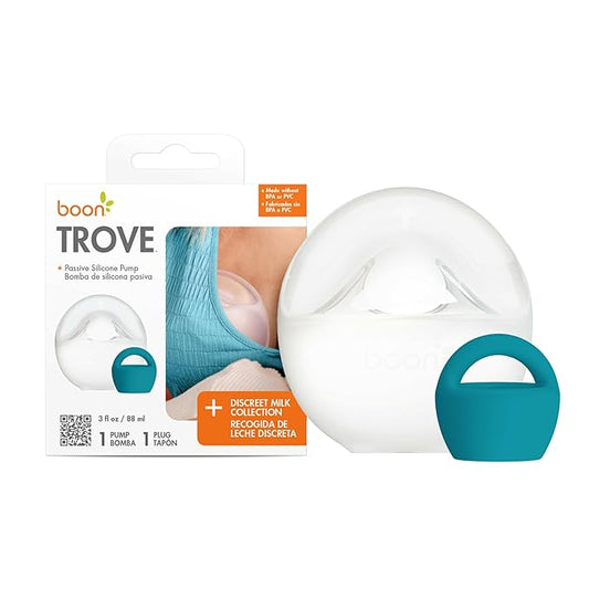 Boon Trove Silicone Manual Breast Pump - Passive Milk Collector - Hands Free Breast Pump for Nursing - Breastfeeding Essentials - 1 Count-CubbioJoy