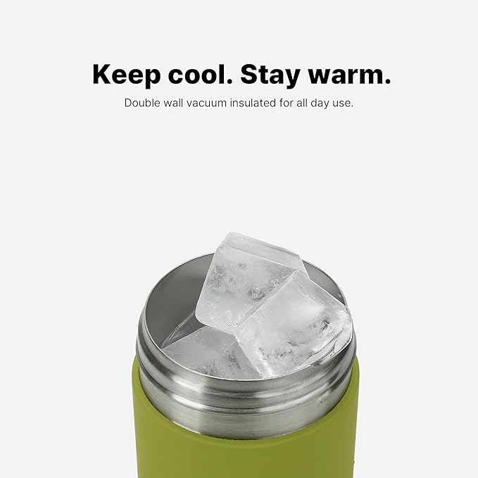 Comotomo Toddler Tumbler 8oz Insulated Sippy Cup with Silicone Straw and Spout, Green-CubbioJoy