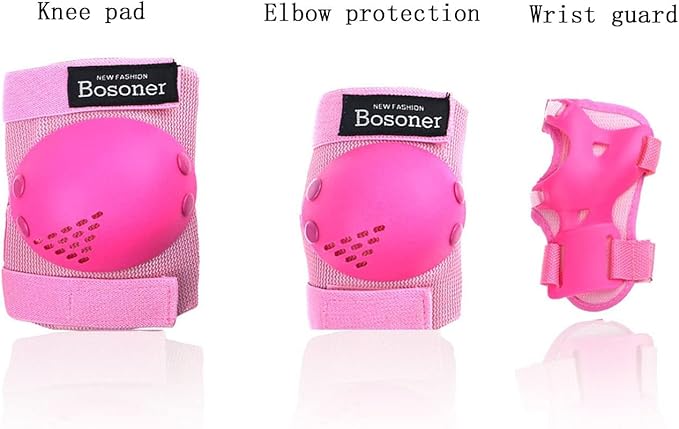 BOSONER Kids/Youth Knee Pads Elbow Pads Wrist Guards Set for 3-15 Years, Child Protective Gear Set for Roller Skates, Cycling, BMX Bike, Skateboard, Inline Skating, Scooter Riding Sports…-CubbioJoy