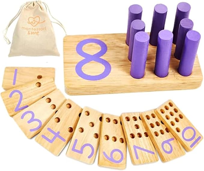 Counting Peg Board - Montessori Math and Numbers for Kids - Wooden Math Manipulatives Materials-CubbioJoy