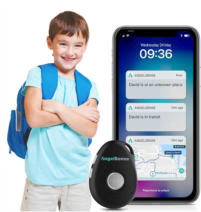 AngelSense Personal GPS Tracker for Kids, Teen, Autism, Special Needs, Elderly, Dementia - 2-Way Auto-Answer Speakerphone & SOS Button - School Bus Tracking - Subscription Required-CubbioJoy