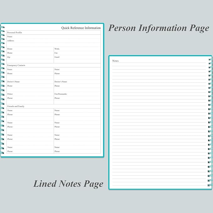 Daily Planner Undated - A4 To Do List Notebook Hourly Schedules, Spiral Appointment Planner for Women and Men,PVC Hardcover, Inner Pocket, Elastic Closure, 8.5" x 11", Teal-CubbioJoy