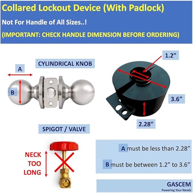 Door Knob Lockout Device. (Matt Black, 1 Padlock Included). Door Handle Lock - Prevents Doorknobs from Turning and Access to Keyhole. Childproof Door Knob Cover.-CubbioJoy