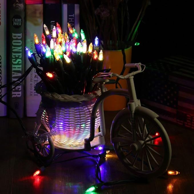 Brizled 4 Pack Color Christmas Lights, 33ft 100 LED Christmas String Lights, 120V UL Certified Multicolor Xmas Tree Light Plugin Mini Xmas Light for Indoor Outdoor Tree Party Home Wedding Decorations-CubbioJoy