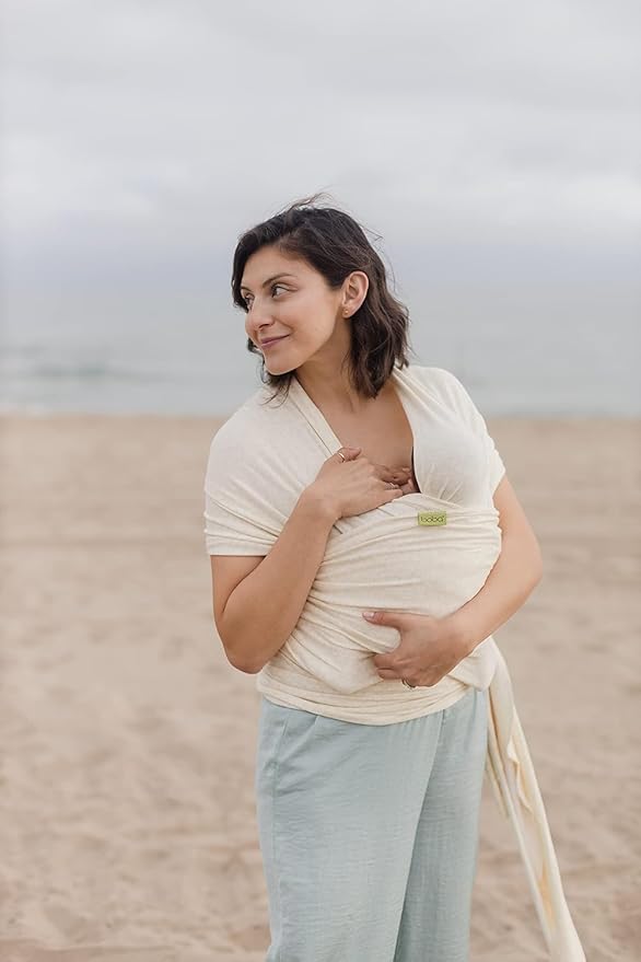 Boba Baby Wrap Carrier – Original Baby Sling Carrier for Newborns (7–35 lbs), Soft, Secure, Hands-Free & Ergonomic, Ideal for Comfortable Bonding, New Parents (Serenity Oat Meadow)-CubbioJoy