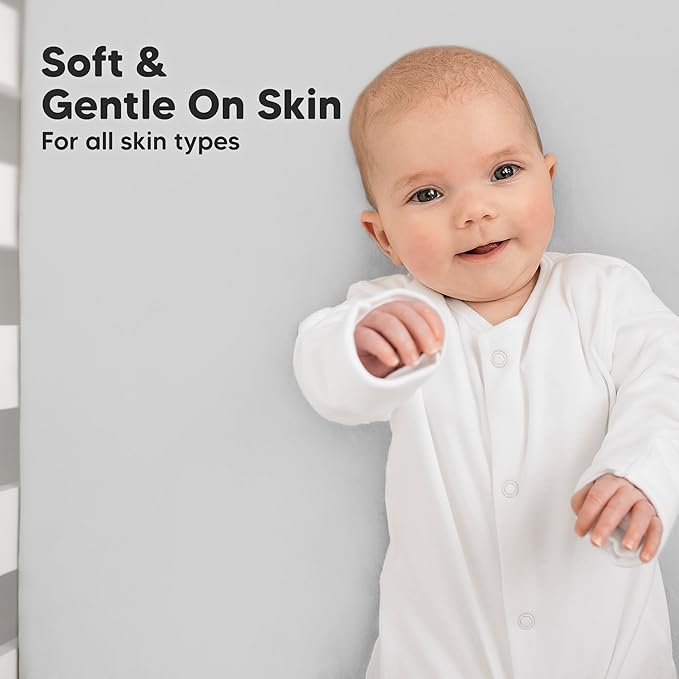 KeaBabies 2-Pack Organic Crib Sheets for Boys, Girls - 52x28 Fitted Crib Mattress Sheet Neutral, Breathable Jersey Cotton Cover for Baby Bed, Toddler Mattress, Soft & Cute Prints (French Gray)-CubbioJoy