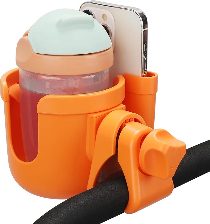 Accmor Stroller Cup Holder with Phone Holder, Bike Cup Holder, Universal Cup Holder for Uppababy Nuna Doona Strollers, 2-in-1 Cup Phone Holder for Stroller, Bike, Wheelchair, Walker, Scooter-CubbioJoy