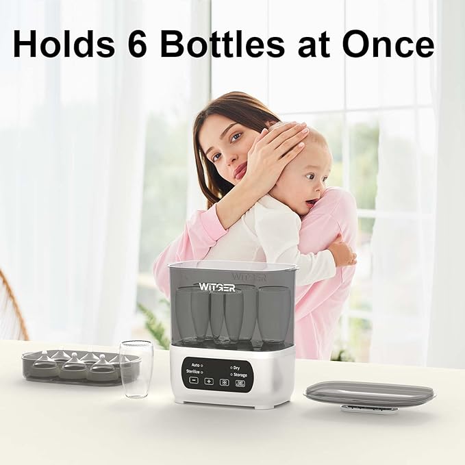 Baby Bottle Sterilizer and Dryer, Electric Steam Sterilizer for Baby Bottles, Pacifiers, and More, with Digital Controls.-CubbioJoy