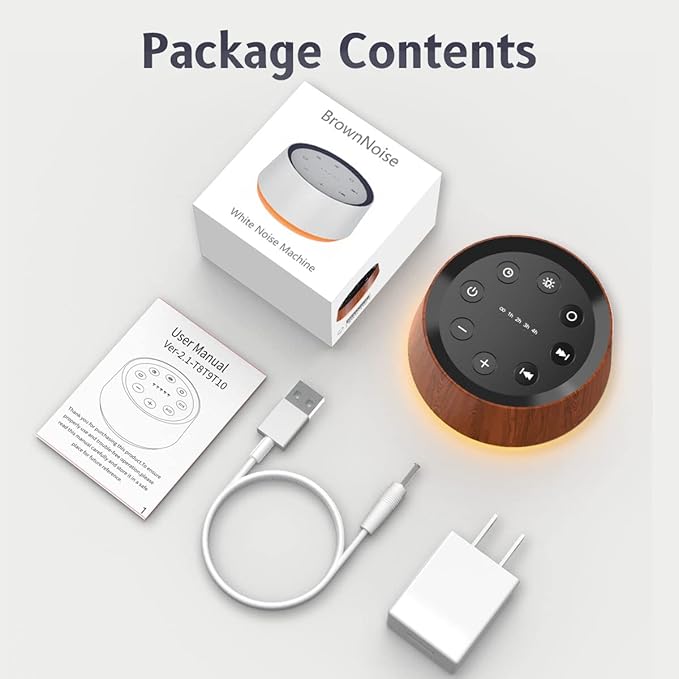 Brown Noise Sound Machine with 30 Soothing Sounds 12 Colors Night Light White Noise Machine for Adults Baby Kids Sleep Machines with 36 Volume Levels Memory Function 5 Timers for Home Office Travel-CubbioJoy