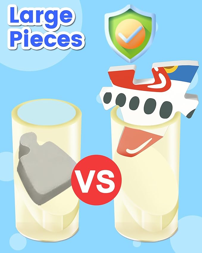 Benresive Wooden Toddler Puzzles, Montessori Toys for 1 2 3 Year Old Boys, Toys for 1 2 3 Year Old Boy Birthday Gifts, 4 Pack Vehicle Toddler Learning Educational Puzzles-CubbioJoy