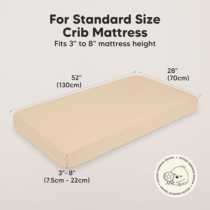 KeaBabies 2-Pack Organic Crib Sheets for Boys, Girls - 52x28 Fitted Crib Mattress Sheet Neutral, Breathable Jersey Cotton Cover for Baby Bed, Toddler Mattress, Soft & Cute Prints (Rust)-CubbioJoy