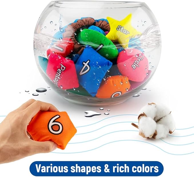 beetoy Shapes Bean Bags Matching Game - Toddler Preschool Learning Activities Memory for Numbers, Shapes, Colors, Words, Preschool Classroom Must Haves Learning Toys for Toddlers (10PCS) (Multicolor)-CubbioJoy