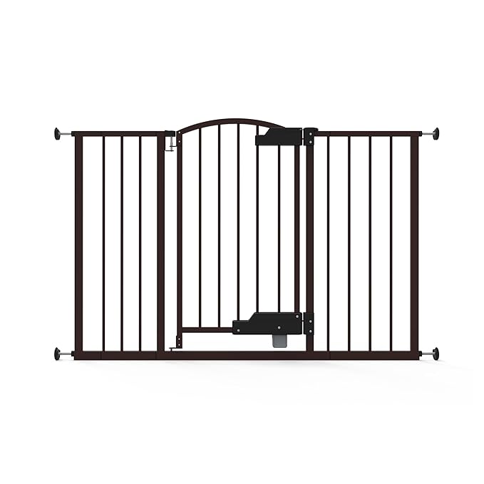 Ingenuity Easy Open Baby Gate & Dog Gate, Hands-Free Open Patent-Pending Foot Pedal, 27.5"-52" Wide, 28" Tall, Hardware or Pressure Mounted, Install in Doorway, Bottom of Stairs, or Wall - Espresso-CubbioJoy