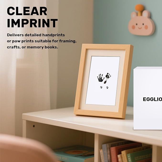 2-Pack Inkless Baby Hand and Footprint Kit with Mess-Free Ink Pad – Baby Safe Ink Pad for Hand, Foot & Paw Prints – Newborn Footprint & Paw Print Kit for Dogs and Cats – 8 Keepsake Art Cards-CubbioJoy
