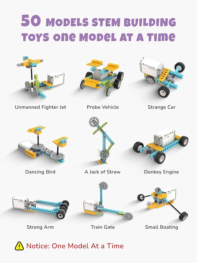 50-in-1 STEM Building Toys for Kids Aged 6-12: 50 Models Science Educational Engineering Blocks Project Kit, Creative Learning Activities for Boys & Girls, for Ages 6-8 8-12-CubbioJoy
