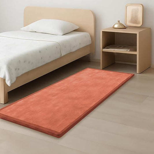 Baby Play Mat for Kids Room,Extra Thick Elasti-Foam Anti-Fall Cushion Mat for Babies,Toddlers,Infants,Water-Repellent&Non-Slip Bedroom Bedside Rugs(Brick)-CubbioJoy