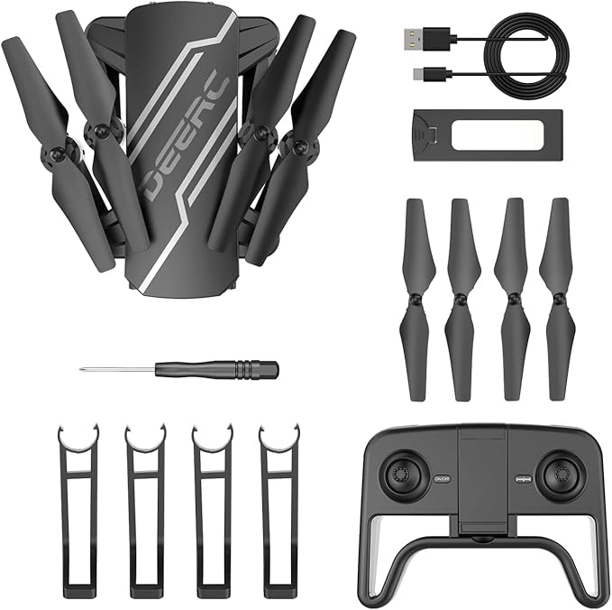 DEERC D20 Mini Drone for Kids with 720P HD FPV Camera Remote Control Toys Gifts for Boys Girls with Altitude Hold, Headless Mode, One Key Start Speed Adjustment, 3D Flips 2 Batteries, Black-CubbioJoy