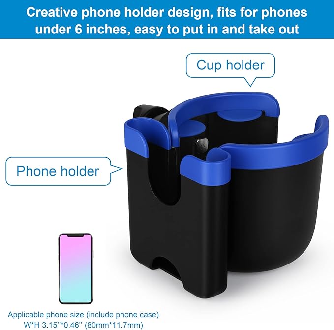 Accmor Stroller Cup Holder with Phone Holder, Bike Cup Holder, Universal Cup Holder for Uppababy Nuna Doona Strollers, 2-in-1 Cup Phone Holder for Stroller, Bike, Wheelchair, Walker, Scooter-CubbioJoy