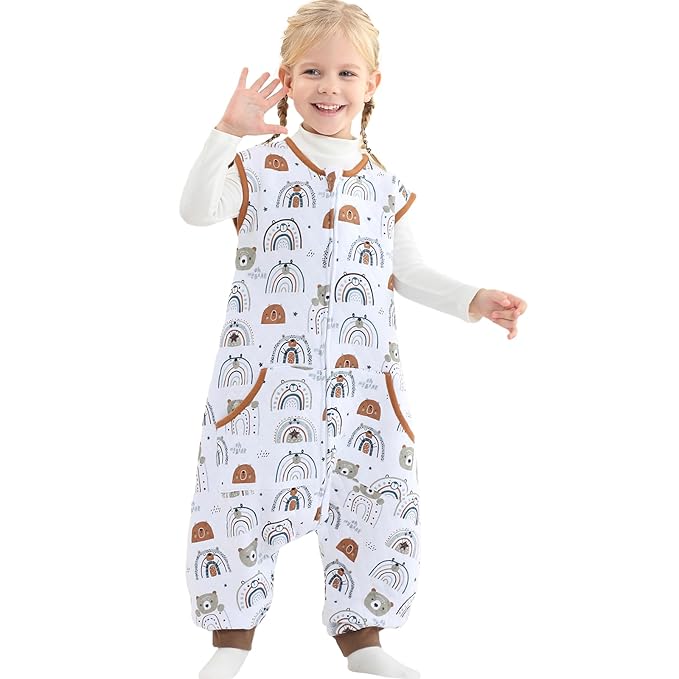Baby Toddler Sleep Sack with Feet 2.5 TOG Winter, Wearable Blanket with Legs, Toddler Sleeping Sack Long Sleeve (Bear, 3T-5T)-CubbioJoy