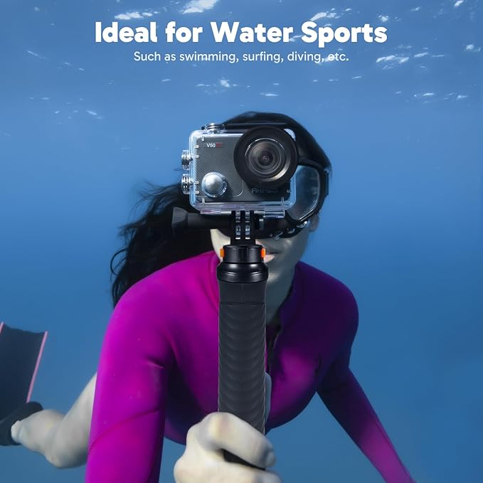 AKASO V50X Native 4K30fps WiFi Action Camera with EIS Touch Screen 4X Zoom 131 feet Waterproof Camera Support External Mic Remote Control (with Floating Hand Grip and Carry Bag)-CubbioJoy