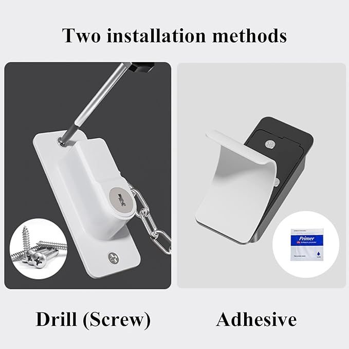 Child Proof Door Lock (2 Pack), Door Locks for Kids safety & Cat Door Latch, for Fridge Lock, Cabinet Locks, Window Locks and Baby Proofing, Strong non-marking Adhesive No Drilling (Black)-CubbioJoy