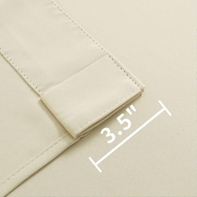 Joydeco Custom Blackout Curtains for Bedroom, 1 Panel Room Darkening Curtains & Drapes for Living Room Window Rod Pocket Back Tab (Custom Size,Light Beige)-CubbioJoy