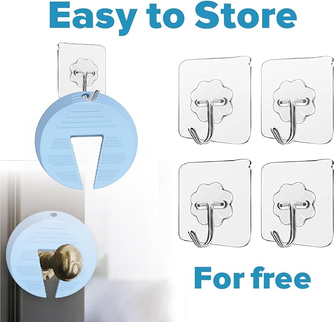 Door Pinch Guard and Stopper, Durable Silicone Finger Pinch Guard, Prevents Injuries, Slamming Doors, Kids Safety, 2 Packs Blue Upgraded-CubbioJoy