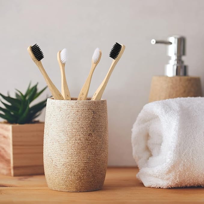 Bamboo Toothbrushes Soft Bristles, Biodegradable Eco-Friendly Toothbrush 10 Pack, BPA Free Charcoal Bamboo Tooth Brush, Organic, Natural, Green and Compostable Tooth Brushes-CubbioJoy