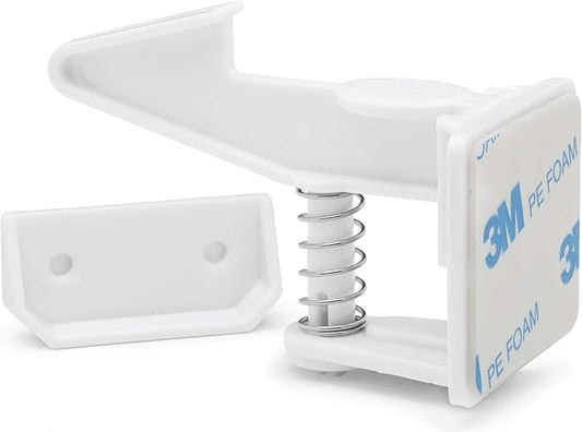12 Pack Cabinet Locks Child Safety | Baby Safety Cabinet Locks NO Drilling 3M Adhesive Baby Proof Drawer Lock Child proofing cabinets latches for Kids Latch for Drawers & Door Child Safety Locks-CubbioJoy