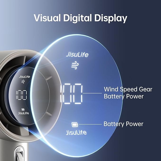 JISULIFE Handheld Fan Pro Series - Extreme Cooling Output: 1-100 Speed Scroll Wheel, Metal Body, Digital Display, 1.5H Fast Charge, 5000mAh-Portable Fan for Travel Outdoor, Gifts for Women Men(Brown)-CubbioJoy