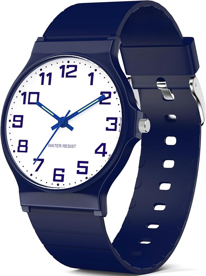 Kids Analog Watch Boys Girls, 30M Waterproof, Sports Watch for Boys, Easy to Read Children's Thin Dial Wrist Watches with Soft Band, for Ages 5-15 Kids Great Birthday Gifts Christmas Day-CubbioJoy