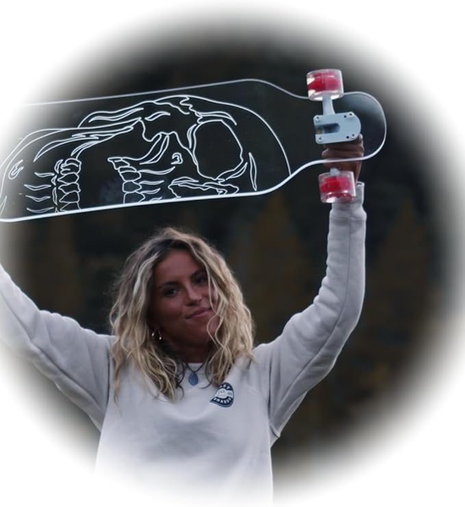 Clear Longboard Skateboard - Transparent Acrylic Long Boards with Light-Up LED Wheels for Smooth Rides - Ride The Streets in Style with Longboard Built for Beginners & Pros Alike-CubbioJoy