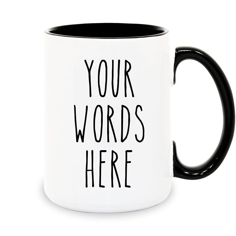 Custom Coffee Mug - Custom Mugs Design Your Own with Text, Name or Initials - Personalized Coffee Mug - Tazas Personalizadas 11 & 15 oz - Custom Gifts for Best Friend Woman, Him, Her, Mom, Dad-CubbioJoy