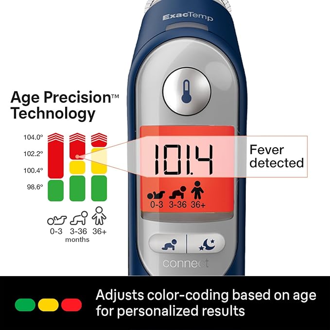 Braun ThermoScan 7+ Connect Digital Ear Thermometer - Family Care App Compatible, Age Precision Technology, Color-Coded Display, No. 1 Brand Recommended by Pediatricians-CubbioJoy