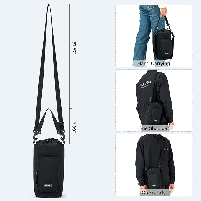 Insulated Water Bottle Carrier Bag with Strap Phone Pocket for 25/32/40/64 oz Tumbler Cup, Water Bottle Holder-CubbioJoy