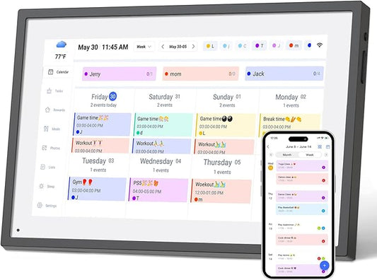 10.1 Inch Smart Digital Calendar Planner & Chore Chart, IPS HD Touchscreen Interactive Display for Family Schedules, Built-in Digital Picture Frames Function - Streamline Household Organization-CubbioJoy