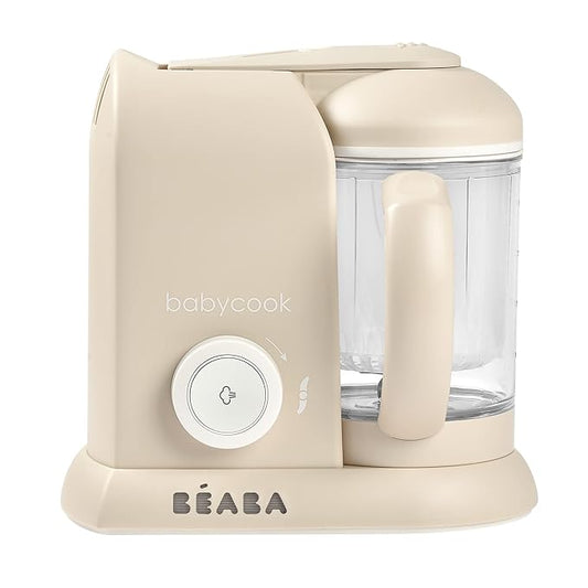 BEABA Babycook Solo 4 in 1 Baby Food Maker, Puree Steamer and Blender for Purees, Grinder with Auto Steam Cooking, Lrg Capacity 4.5 Cups 27 Servings in 20 Mins, Oat-CubbioJoy